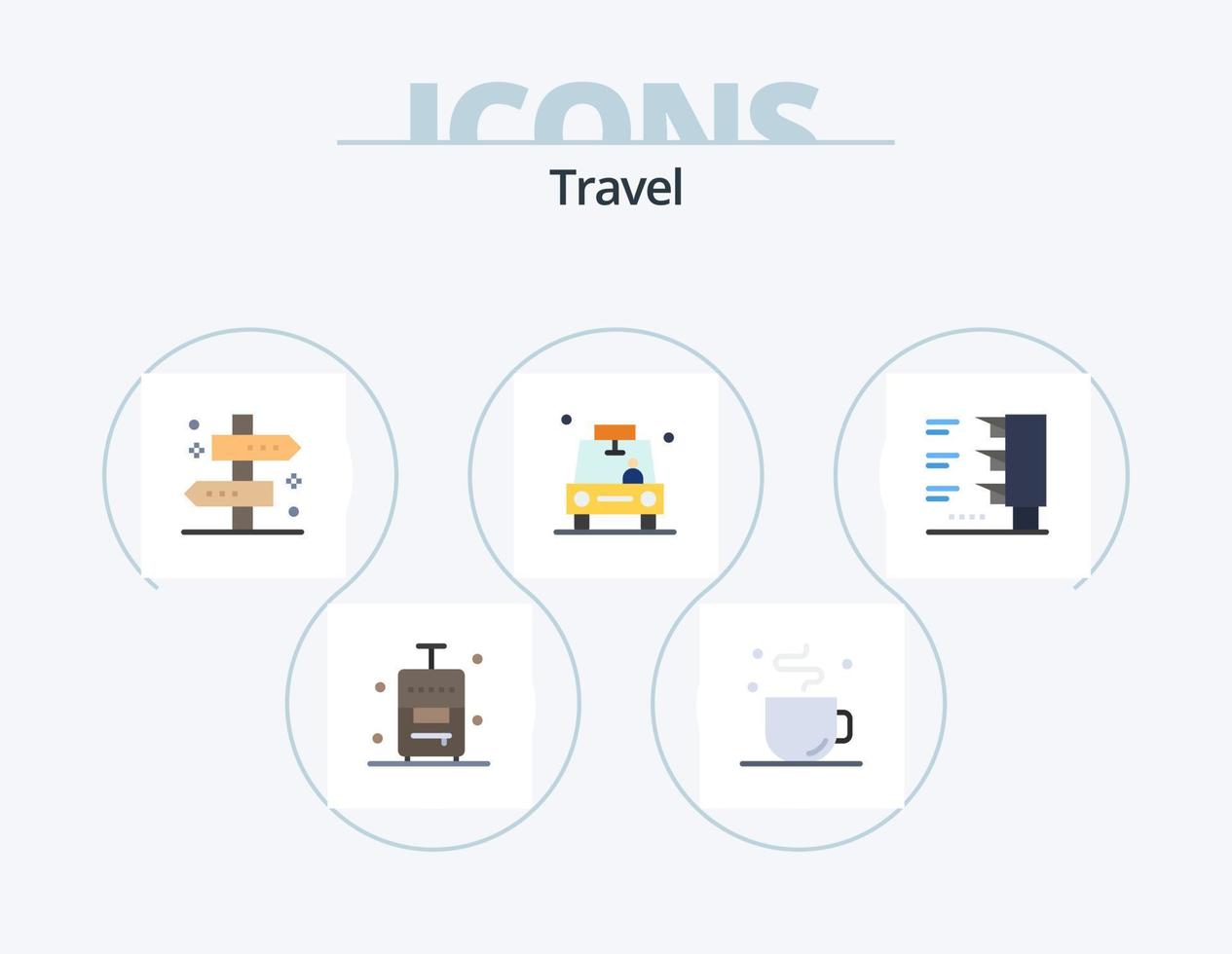 reizen vlak icoon pak 5 icoon ontwerp. taxi. plaats. plaats. GPS. manier vector