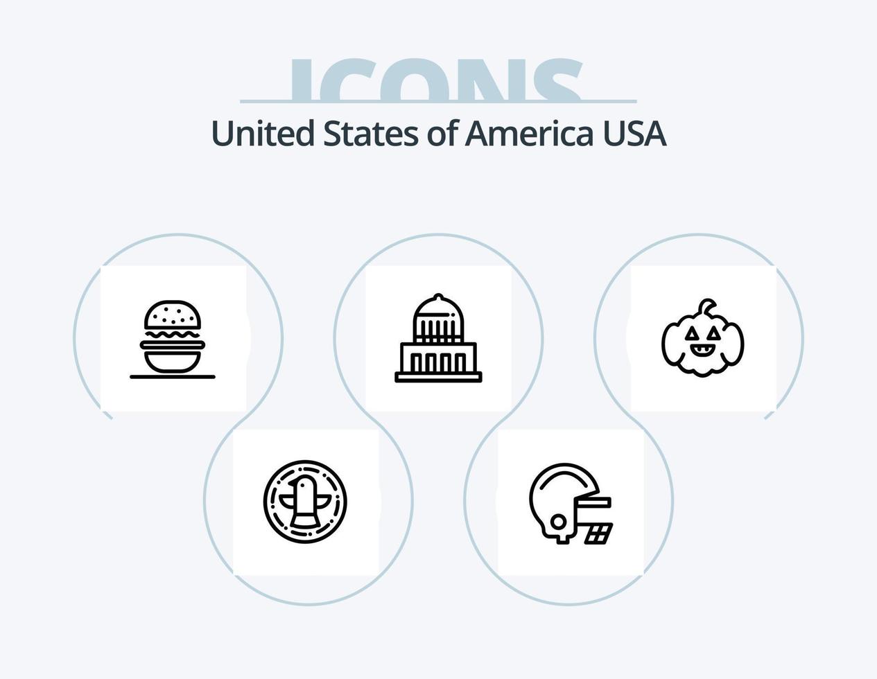 Verenigde Staten van Amerika lijn icoon pak 5 icoon ontwerp. vlag. Mens. ijs sport. Verenigde Staten van Amerika. bal vector