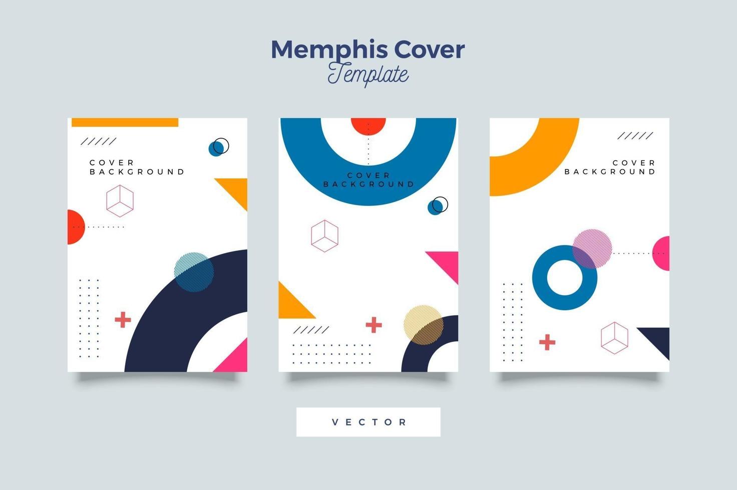 set van abstracte memphis sjabloon voor dekking vector