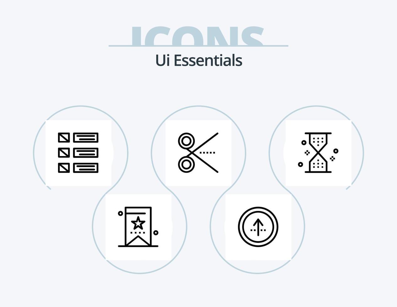 ui essentials lijn icoon pak 5 icoon ontwerp. schaar. snee. papier. ui. krant- vector