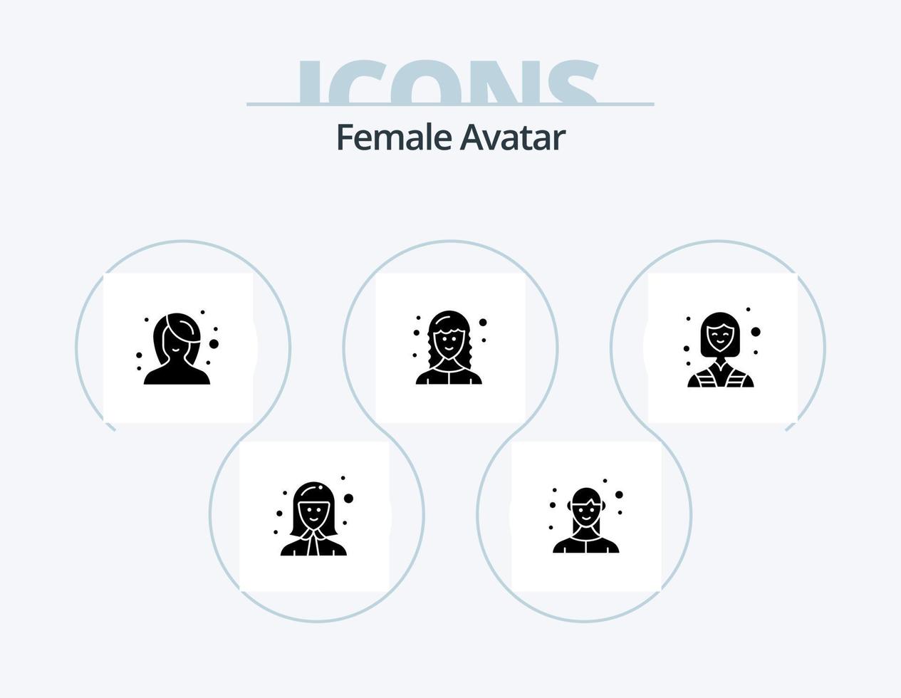 vrouw avatar glyph icoon pak 5 icoon ontwerp. vrouw. vrouw web ontwikkelaar. bedrijf. vrouw. vrouw vector