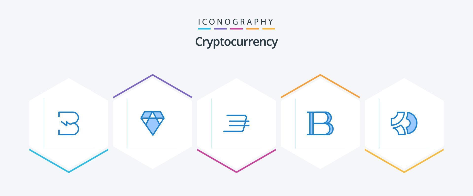 cryptogeld 25 blauw icoon pak inclusief cryptovaluta. spel kredieten. daxx munt. crypto munteenheid. munt vector