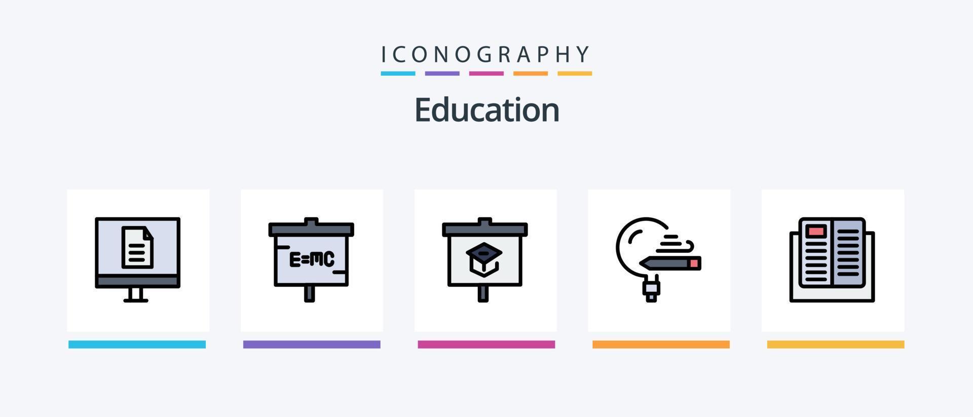 onderwijs lijn gevulde 5 icoon pak inclusief onderwijs. certificaat. aan het leren. presentatie. creatief pictogrammen ontwerp vector