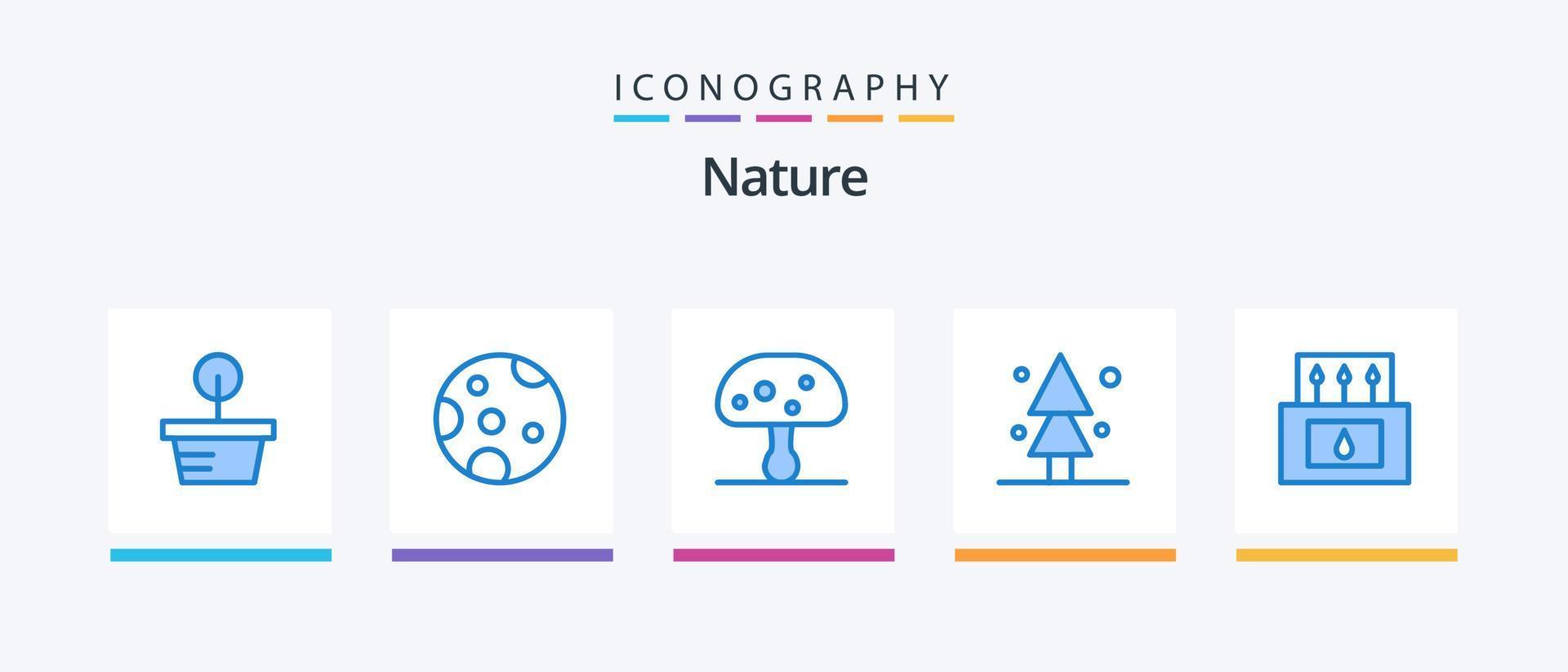 natuur blauw 5 icoon pak inclusief natuur. kamp. vergif. avontuur. sparren. creatief pictogrammen ontwerp vector