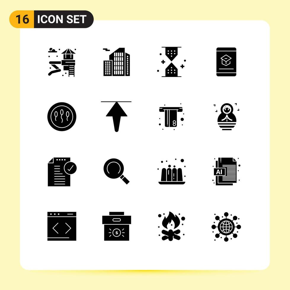 16 creatief pictogrammen modern tekens en symbolen van cellen kennis zand onderwijs boek bewerkbare vector ontwerp elementen