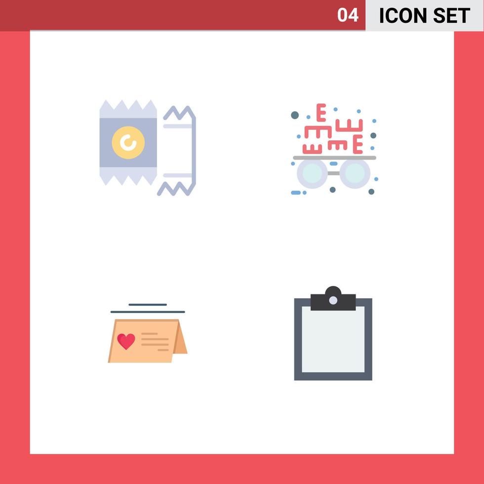 vlak icoon pak van 4 universeel symbolen van condoom getrouwd Valentijn optisch buffer bewerkbare vector ontwerp elementen