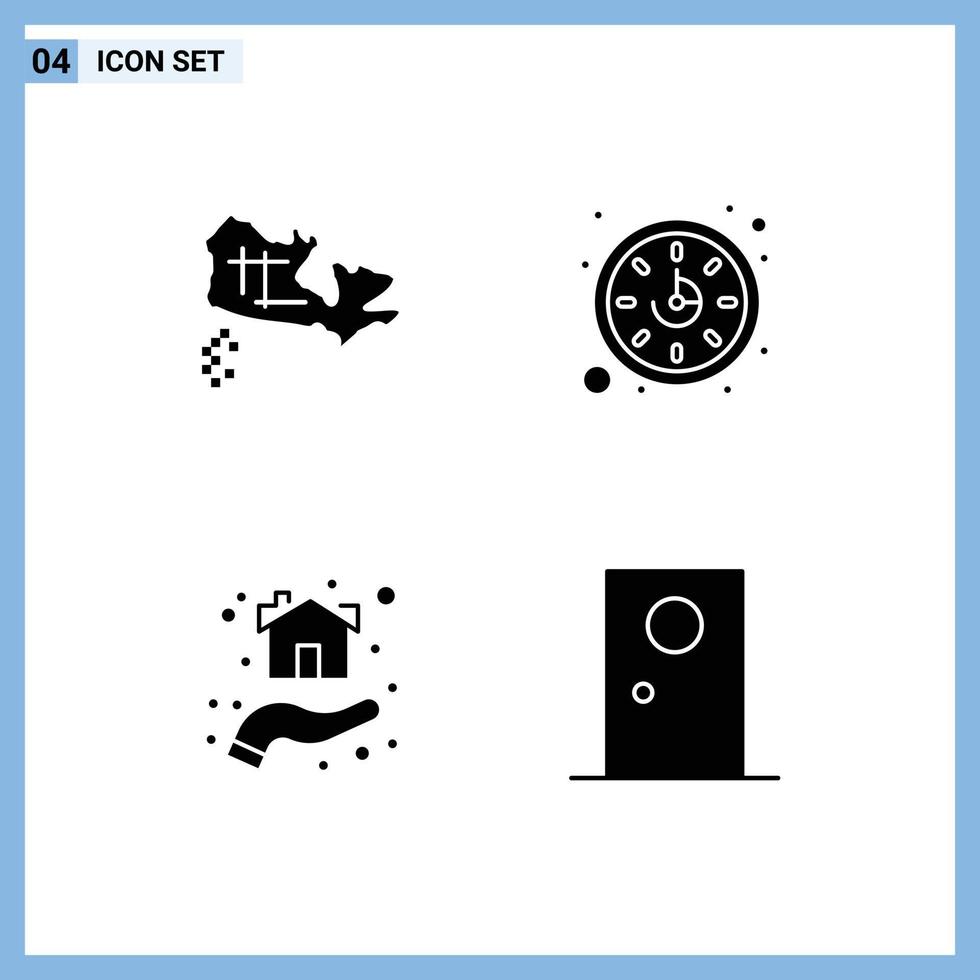 4 creatief pictogrammen modern tekens en symbolen van Canada huis klok geven deur bewerkbare vector ontwerp elementen