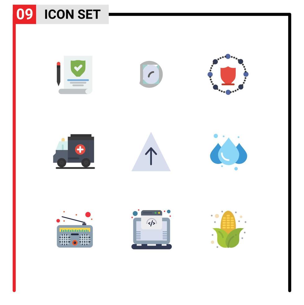 9 thematisch vector vlak kleuren en bewerkbare symbolen van regen groei beschermen carrière medisch bewerkbare vector ontwerp elementen