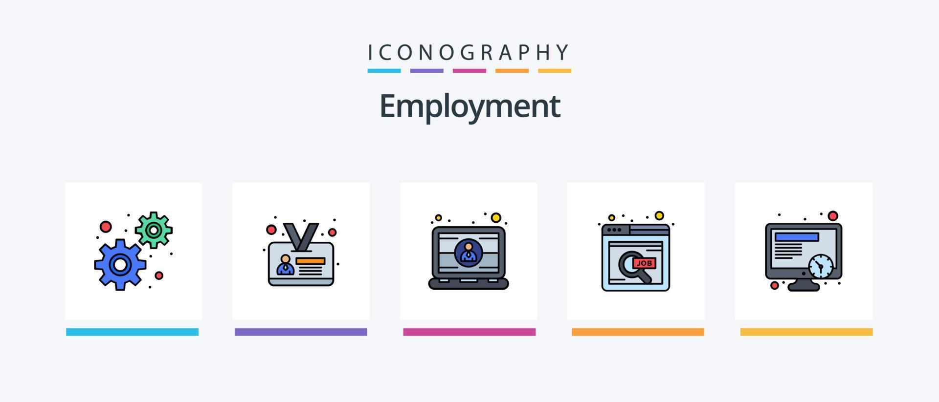 werk lijn gevulde 5 icoon pak inclusief kans. keuze. hardware. carrière. presentatie. creatief pictogrammen ontwerp vector