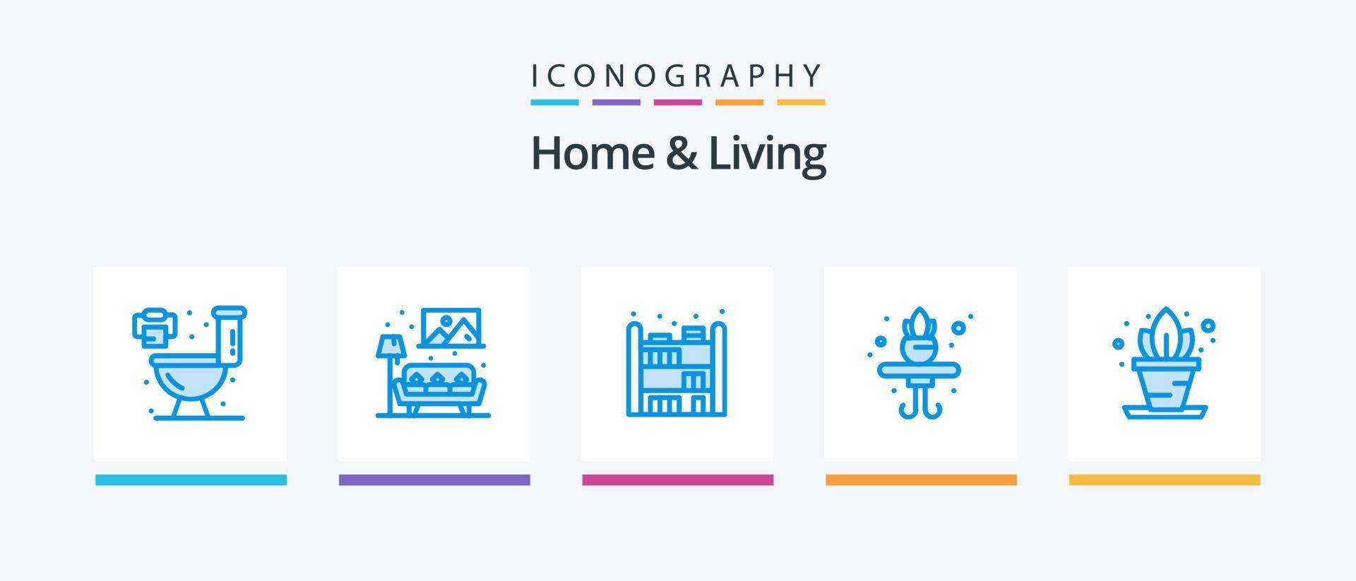 huis en leven blauw 5 icoon pak inclusief . leven. plank. creatief pictogrammen ontwerp vector