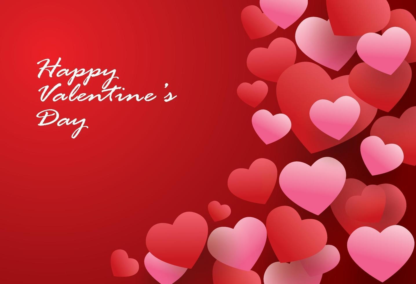 gelukkige Valentijnsdag, hangende harten achtergrond vector