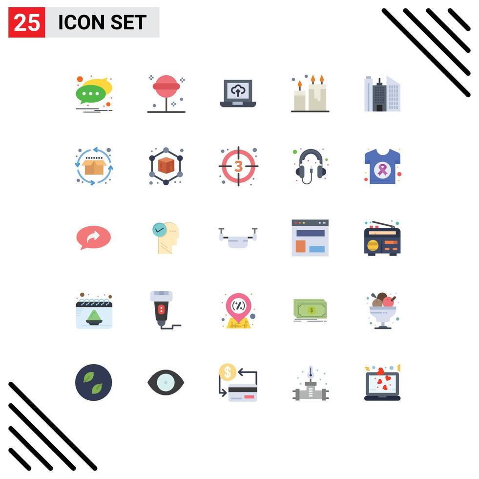 voorraad vector icoon pak van 25 lijn tekens en symbolen voor bedrijf spa laptop kom tot rust kaarsen bewerkbare vector ontwerp elementen