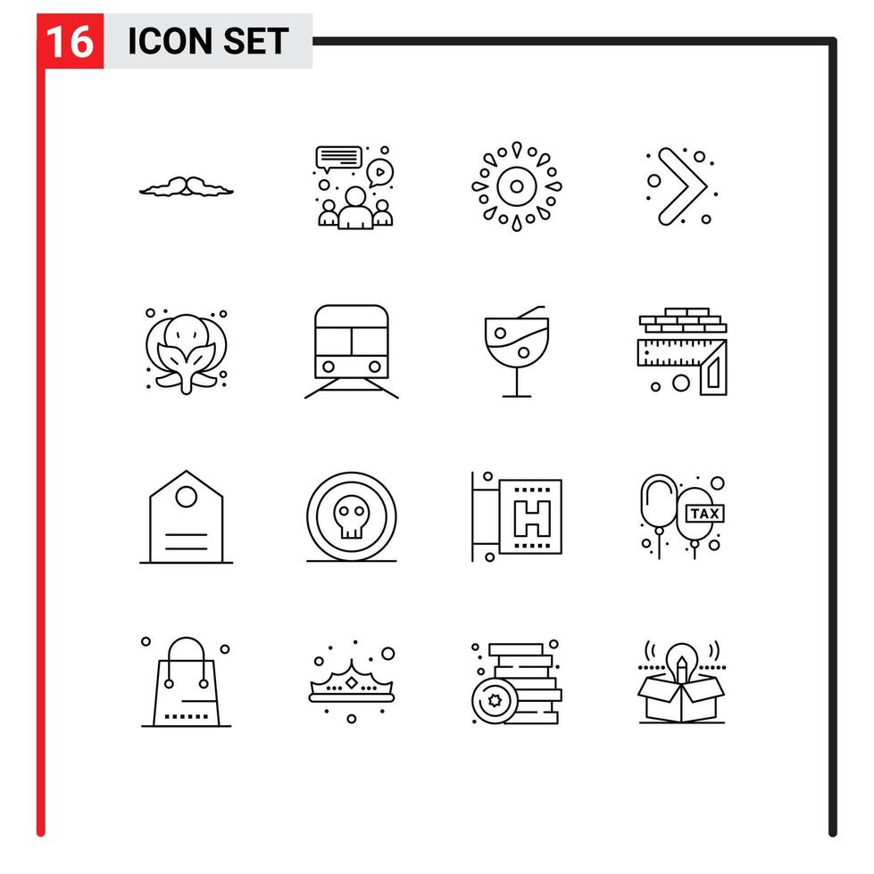 schets pak van 16 universeel symbolen van broccoli navigatie team pijl vakantie bewerkbare vector ontwerp elementen