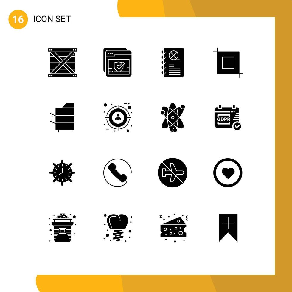 reeks van 16 modern ui pictogrammen symbolen tekens voor apparaten transformeren web gereedschap boek bewerkbare vector ontwerp elementen