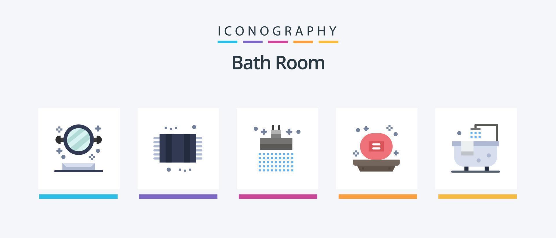 bad kamer vlak 5 icoon pak inclusief bad. douche. douche. badkamer. water. creatief pictogrammen ontwerp vector