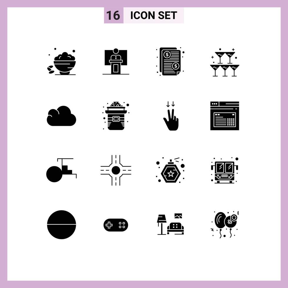 voorraad vector icoon pak van 16 lijn tekens en symbolen voor liefde betaald evenement prijs Bill bewerkbare vector ontwerp elementen