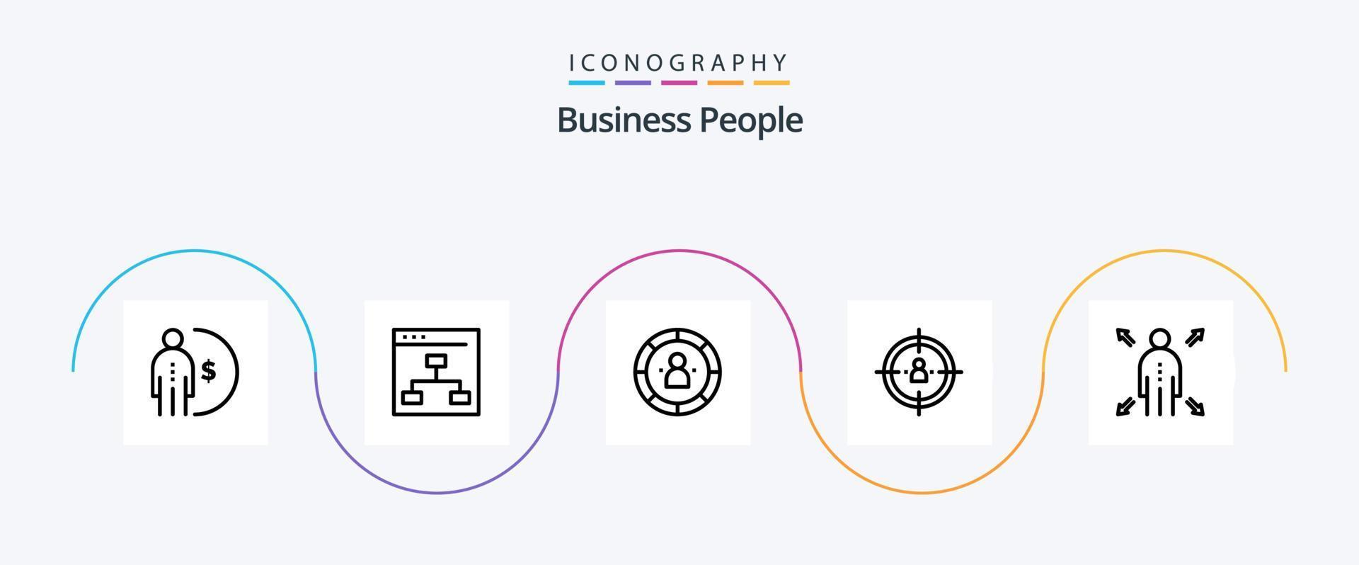 bedrijf mensen lijn 5 icoon pak inclusief mensen. bedrijf. mensen. persoon. rendement vector