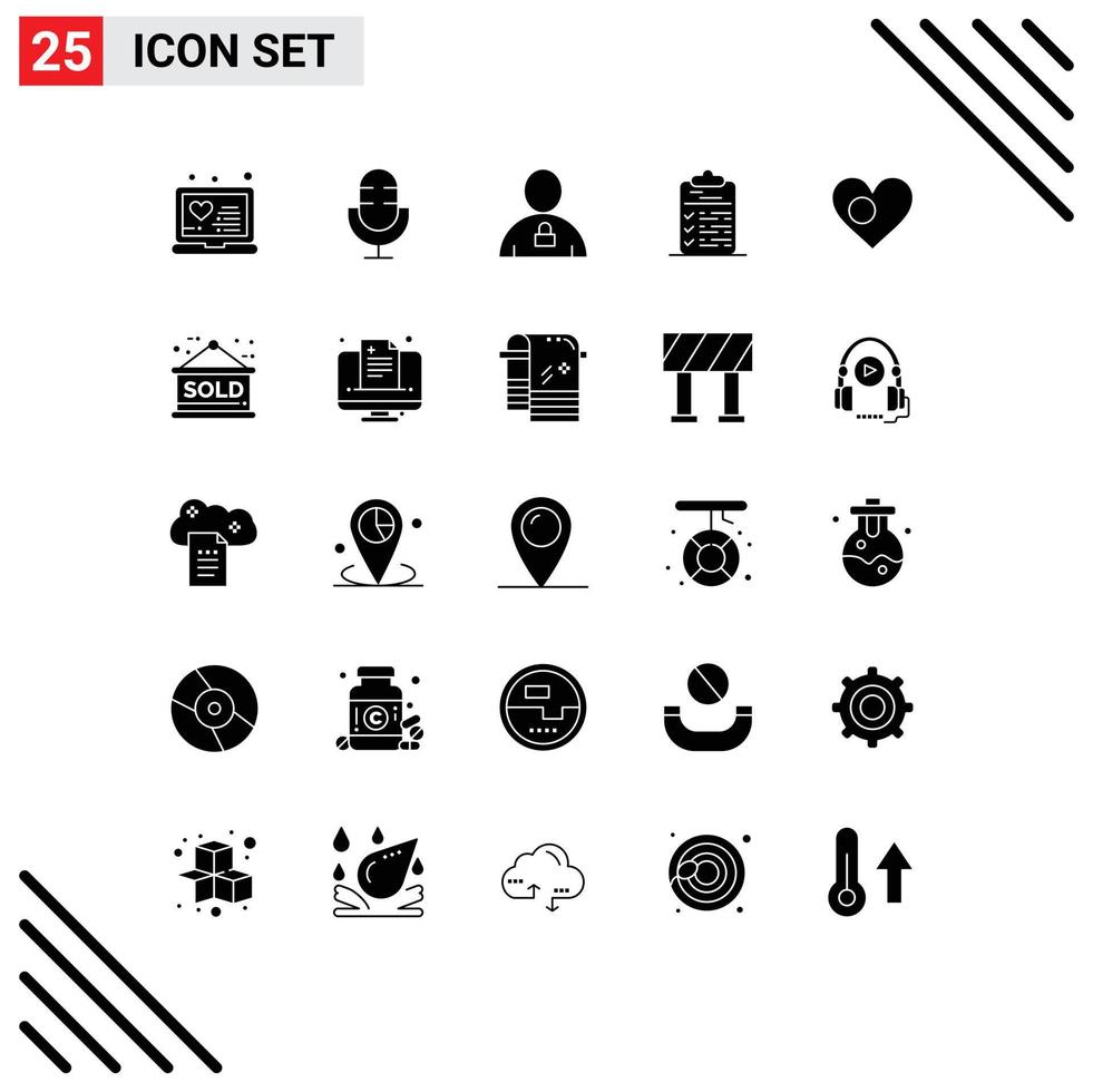 25 creatief pictogrammen modern tekens en symbolen van document klembord Vermelding checklist op slot bewerkbare vector ontwerp elementen