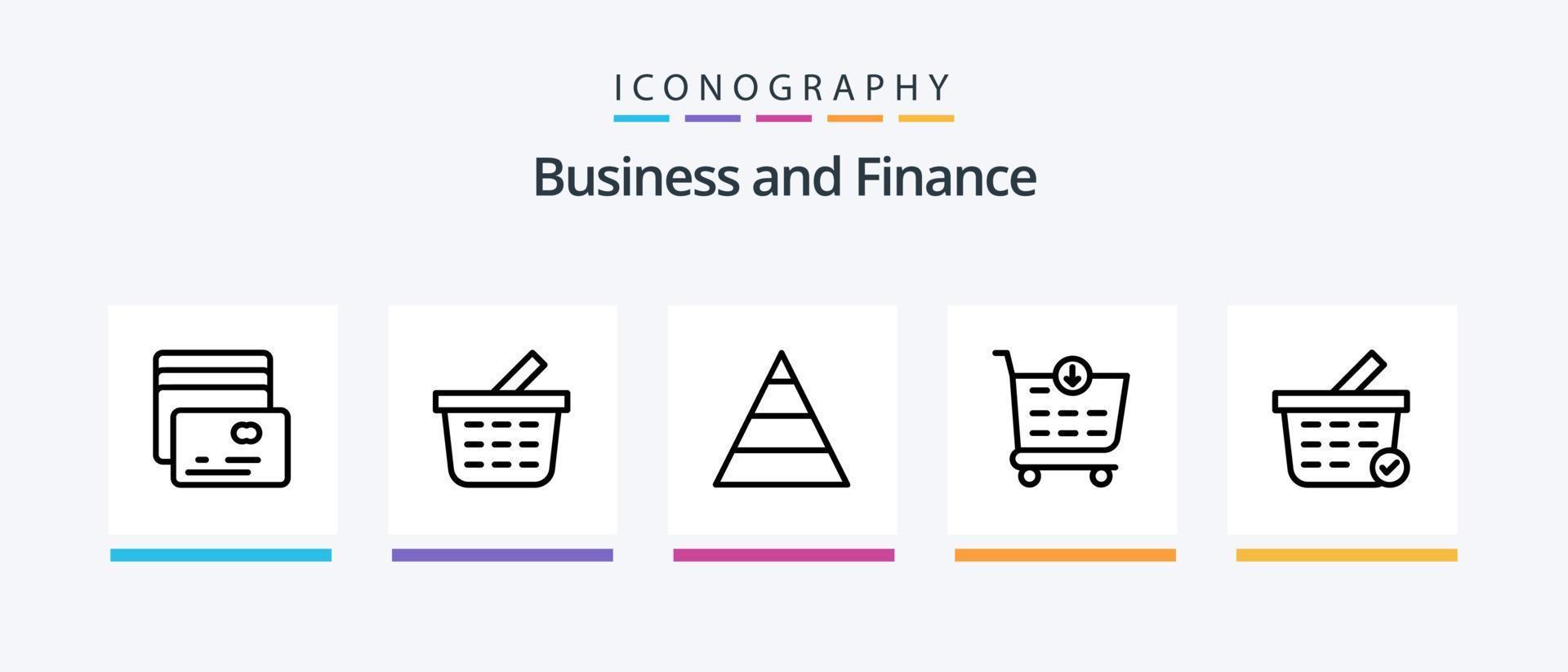 financiën lijn 5 icoon pak inclusief . boodschappen doen kar. winkel. kopen. creatief pictogrammen ontwerp vector