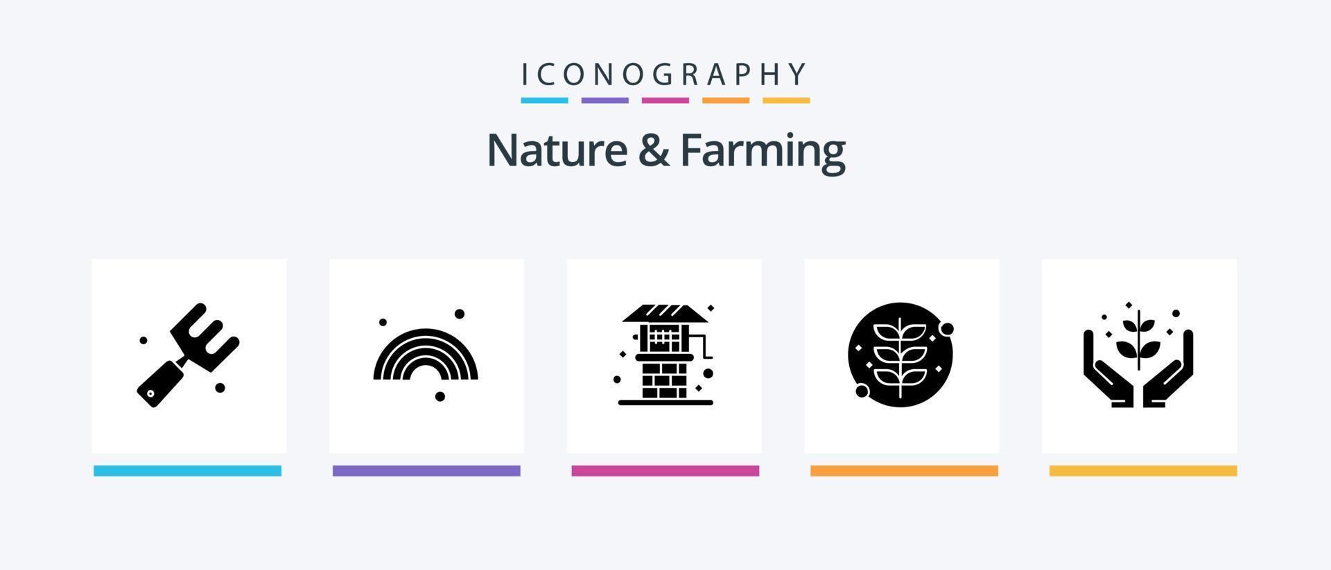 natuur en landbouw glyph 5 icoon pak inclusief landbouw. fabriek. landbouw. natuur. groeien. creatief pictogrammen ontwerp vector