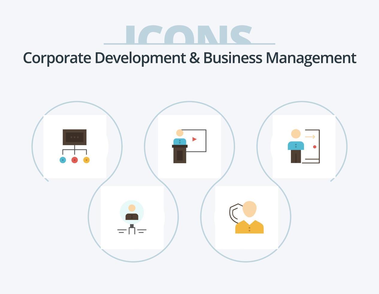 zakelijke ontwikkeling en bedrijf beheer vlak icoon pak 5 icoon ontwerp. grafiek. netwerk. veiligheid. schild. persoonlijk vector