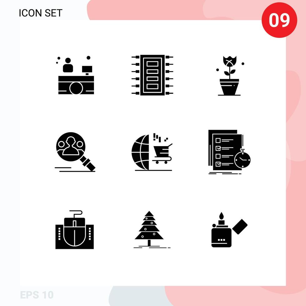 voorraad vector icoon pak van 9 lijn tekens en symbolen voor afzet gebruiker decoratie zoeken vind bewerkbare vector ontwerp elementen