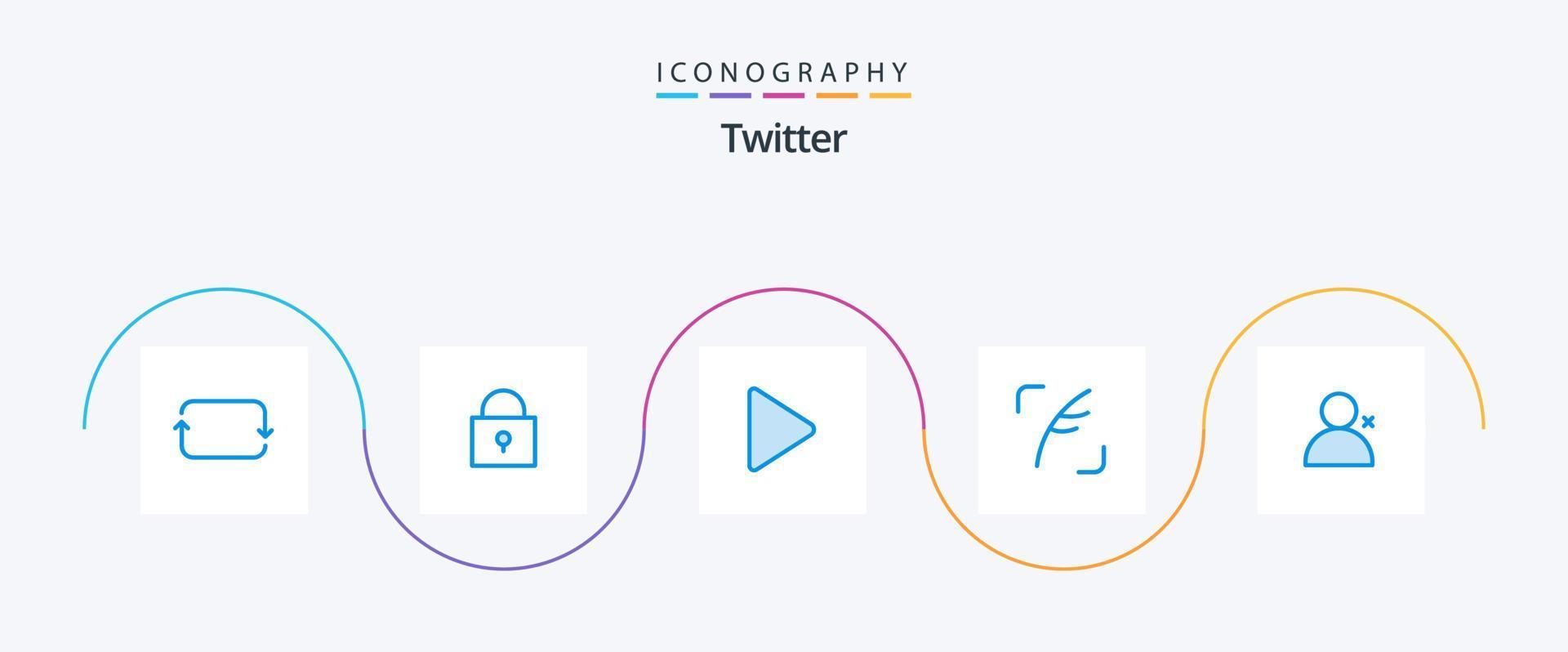 twitter blauw 5 icoon pak inclusief . twitteren. video. Ontdek mensen. vogel vector