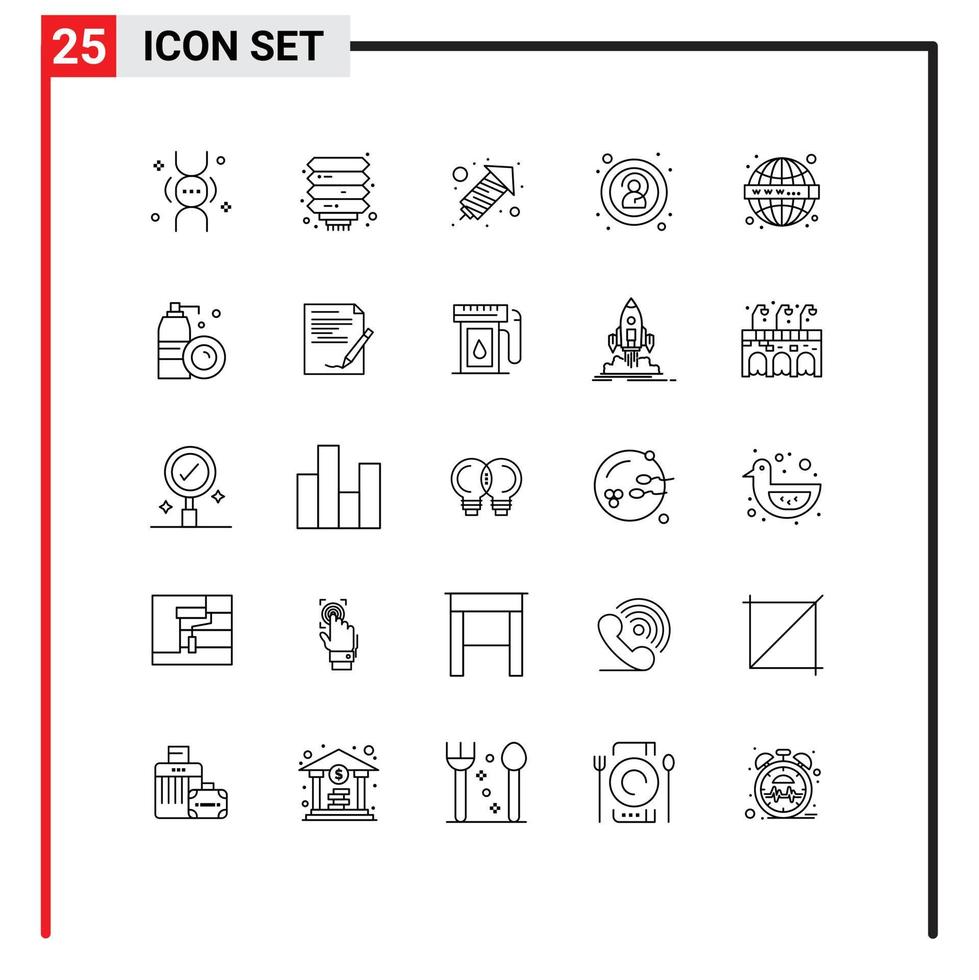25 creatief pictogrammen modern tekens en symbolen van www web raket seo anoniem bewerkbare vector ontwerp elementen