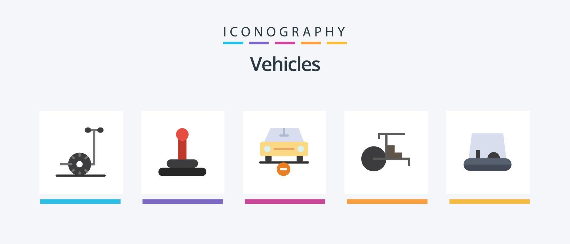 voertuigen vlak 5 icoon pak inclusief . voertuigen. minus. pedaal. vervoer. creatief pictogrammen ontwerp vector