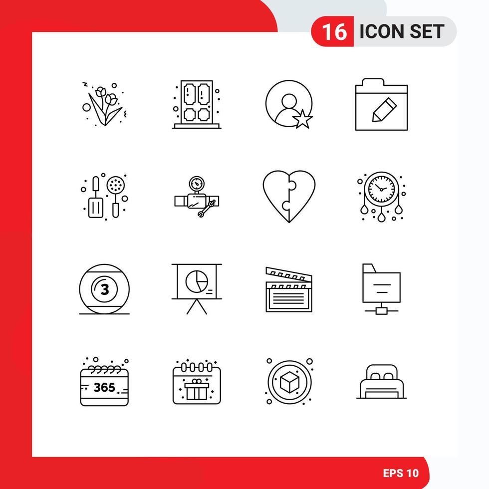 16 gebruiker koppel schets pak van modern tekens en symbolen van gebouw palet gebruiker schuimspaan hernoemen bewerkbare vector ontwerp elementen