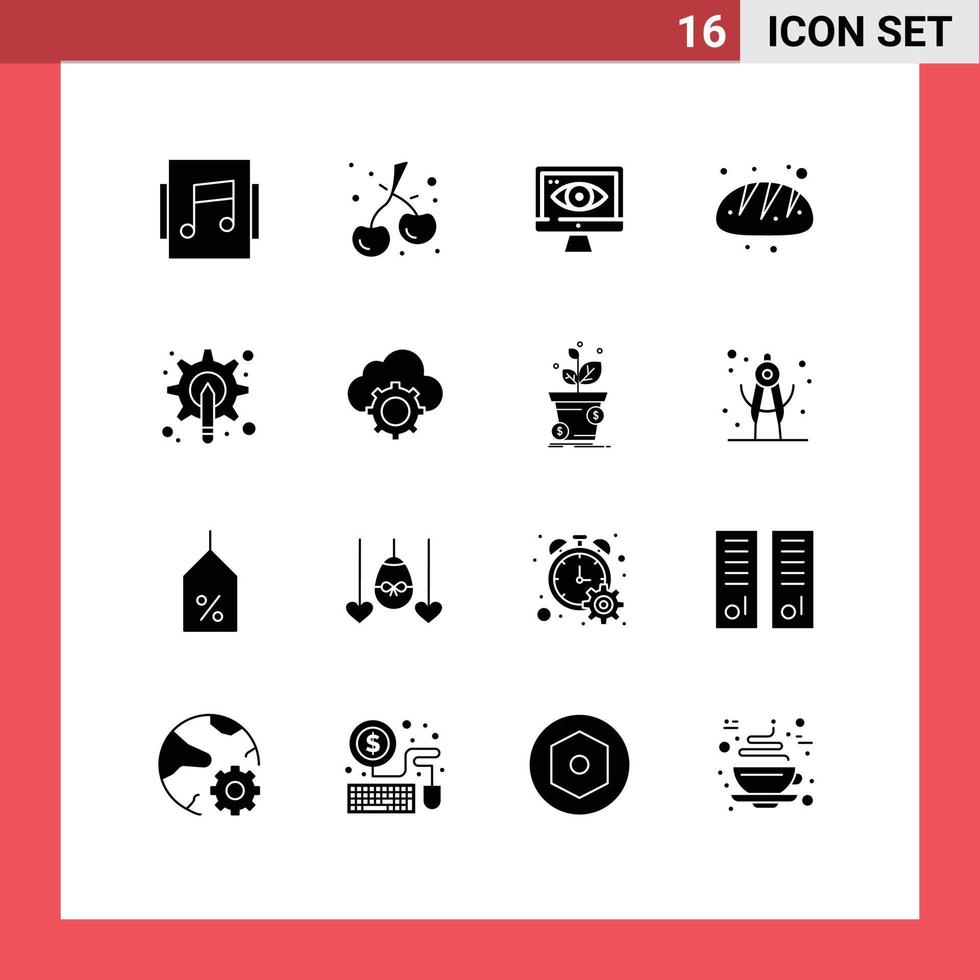 voorraad vector icoon pak van 16 lijn tekens en symbolen voor uitrusting pen toezicht grafisch voedsel bewerkbare vector ontwerp elementen