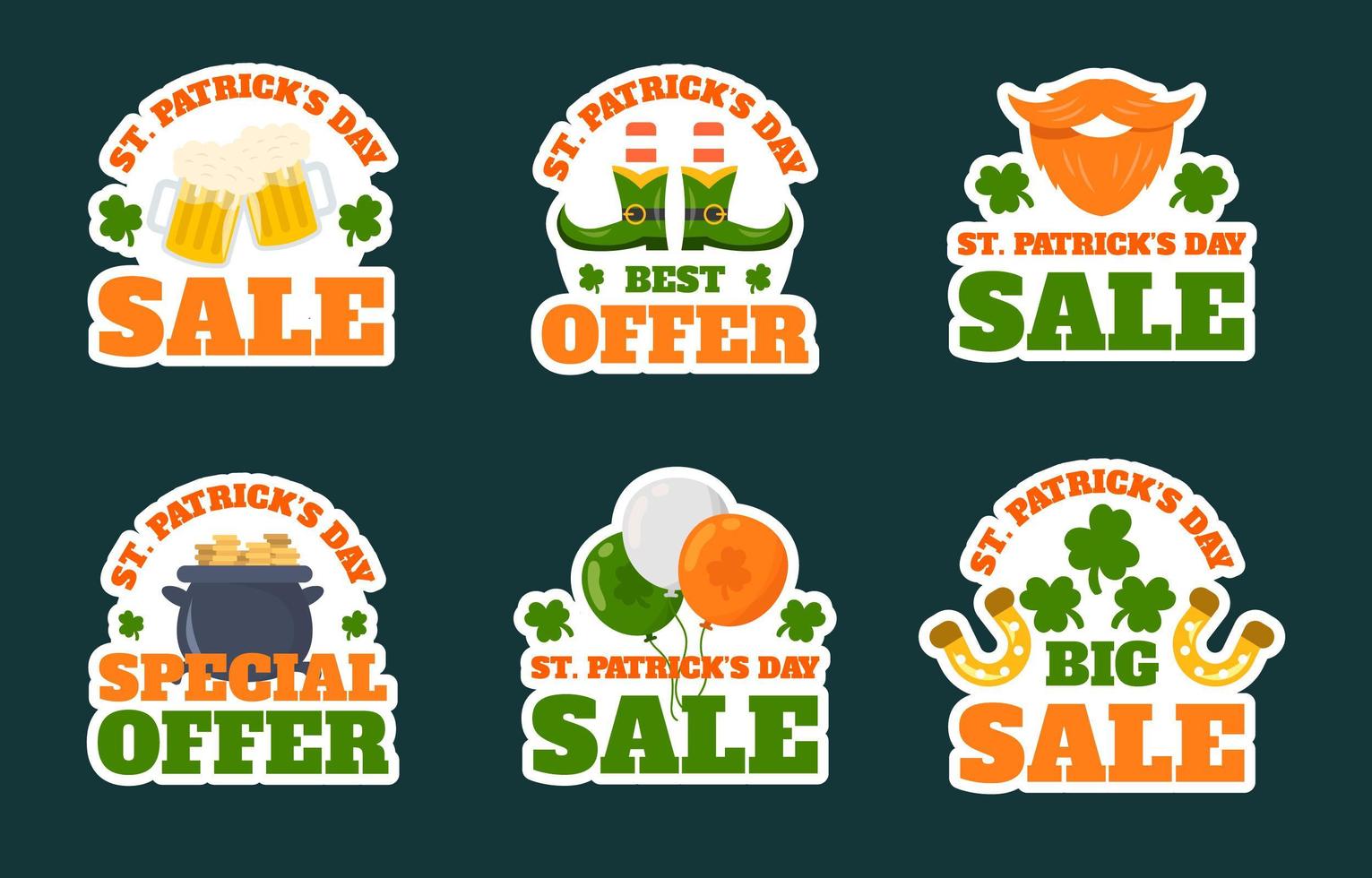 st. patrick's day marketing stickercollectie vector