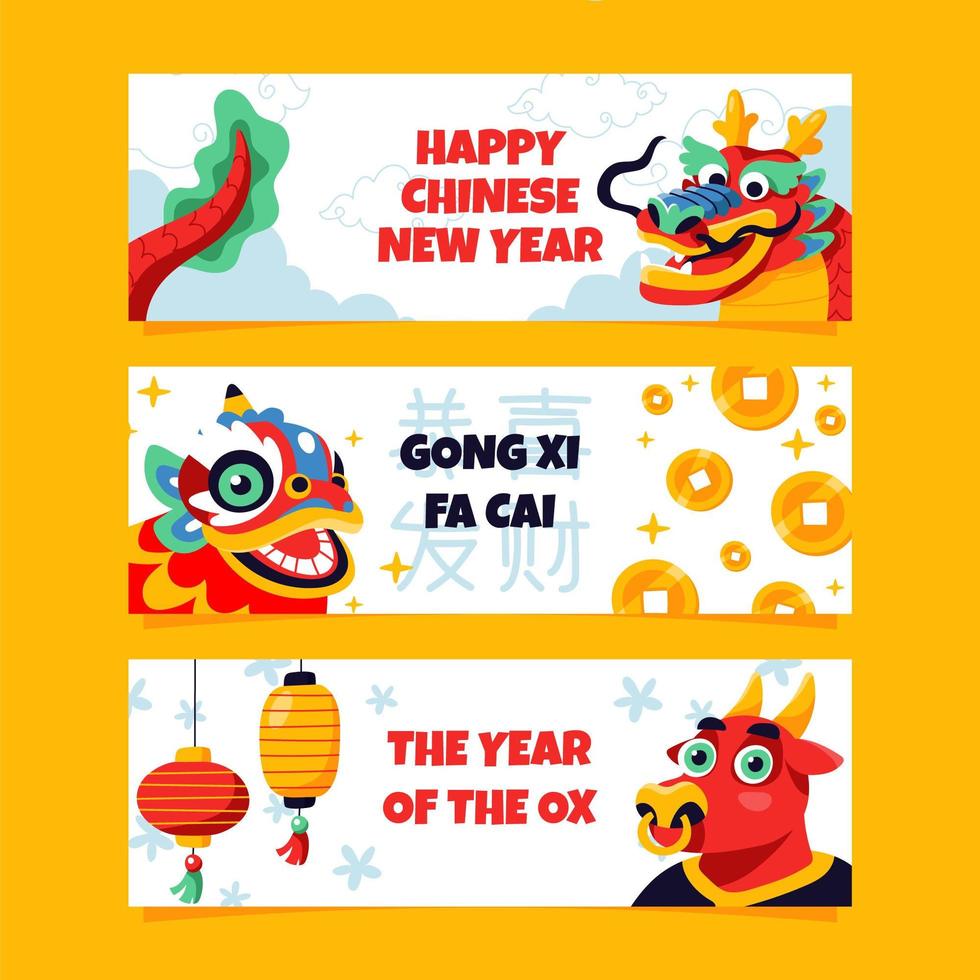 chinese traditionele mascotte banner vector