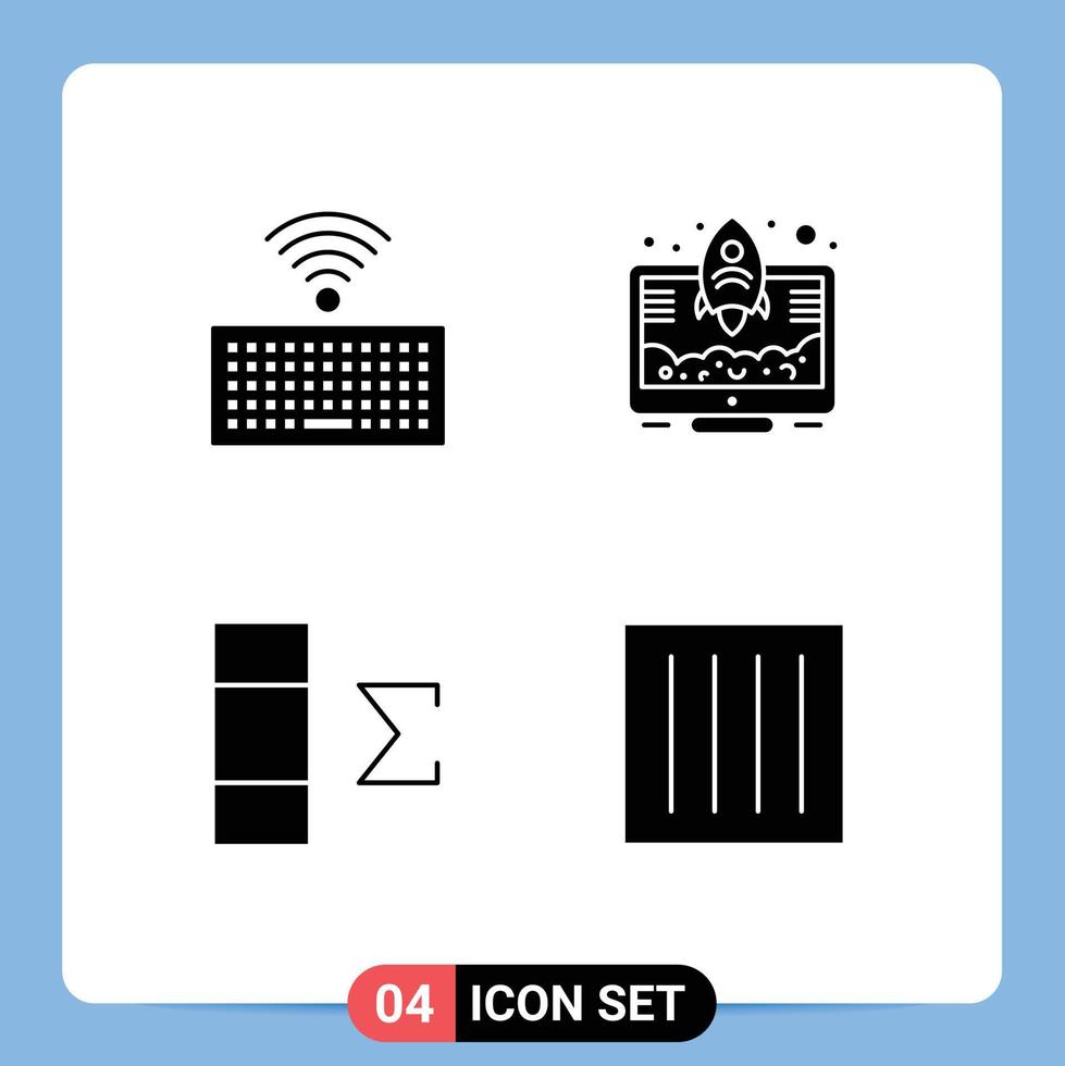 thematisch vector solide glyphs en bewerkbare symbolen van hardware samenvatting ondernemer raket kleding bewerkbare vector ontwerp elementen