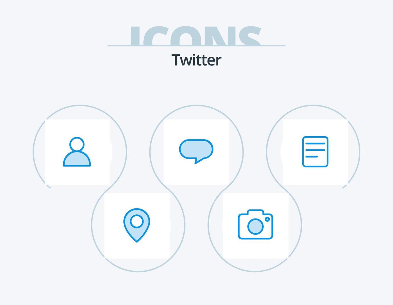 twitter blauw icoon pak 5 icoon ontwerp. . chatten. manen. tekst. chatten vector