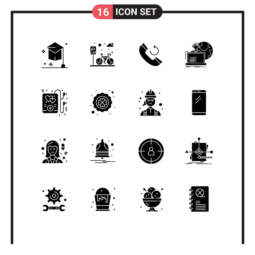 solide glyph pak van 16 universeel symbolen van koptelefoon menselijk weg toewijzing uitbesteden bewerkbare vector ontwerp elementen