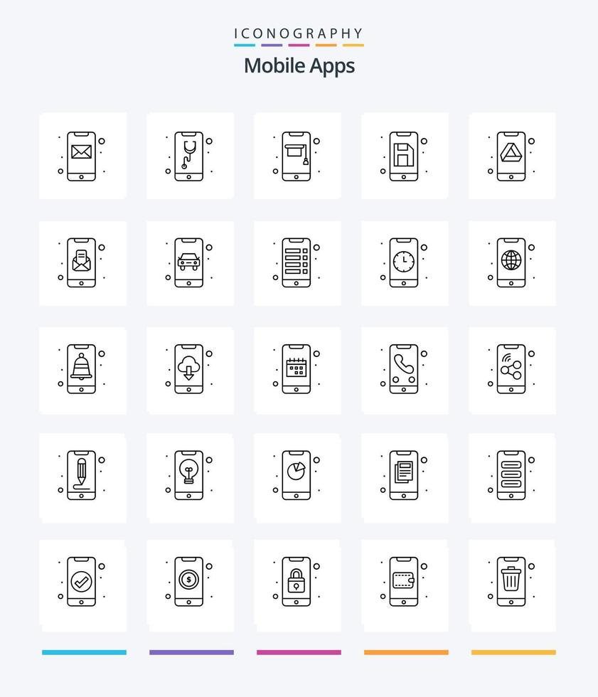 creatief mobiel apps 25 schets icoon pak zo net zo drijfveer. app opslaan. online dokter. app. telefoon vector