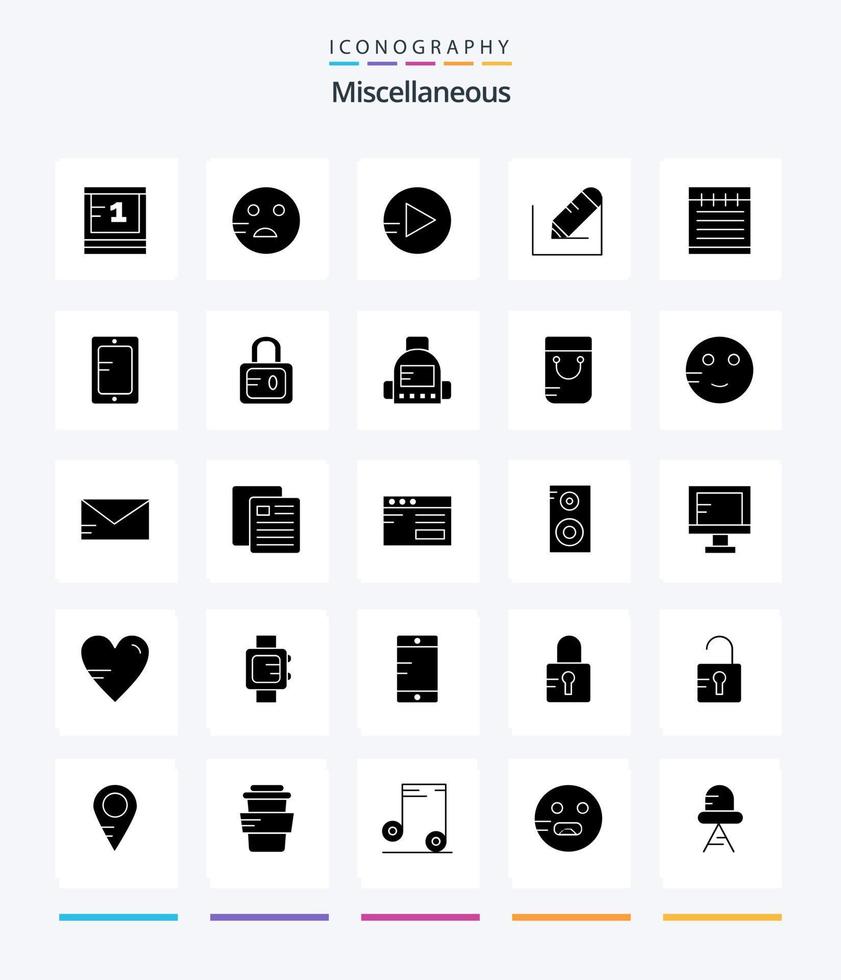 creatief Diversen 25 glyph solide zwart icoon pak zo net zo online. school. Speel. studie onderwijs. school- vector