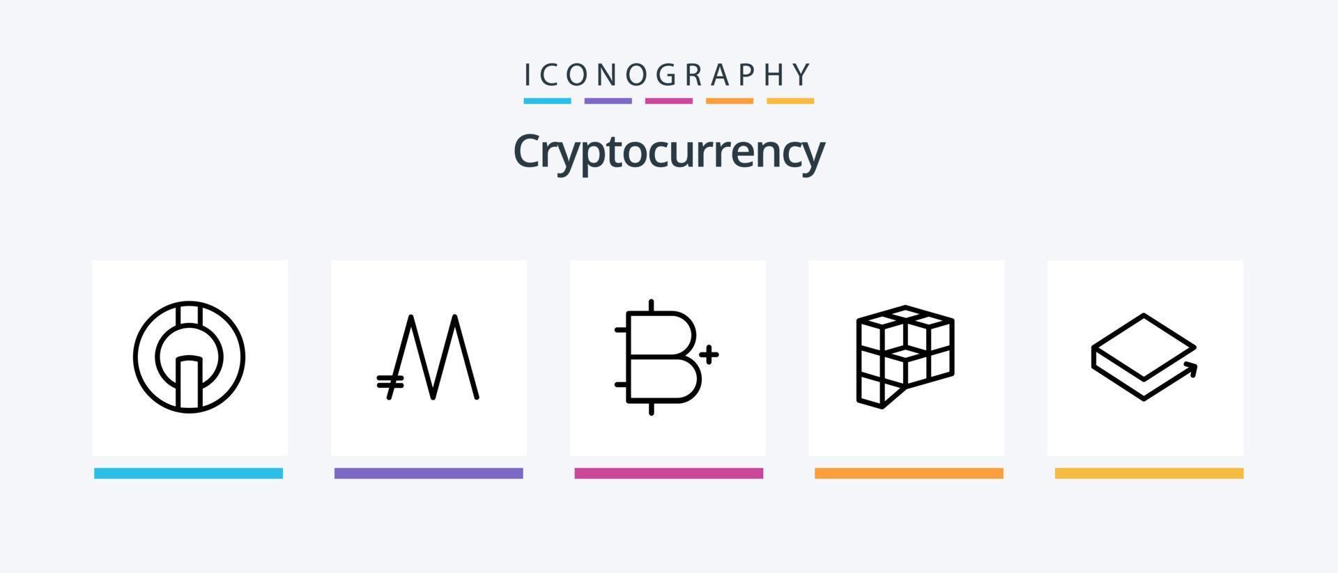 cryptogeld lijn 5 icoon pak inclusief nova munt. cryptovaluta. crypto munteenheid. munt. crypto munteenheid. creatief pictogrammen ontwerp vector