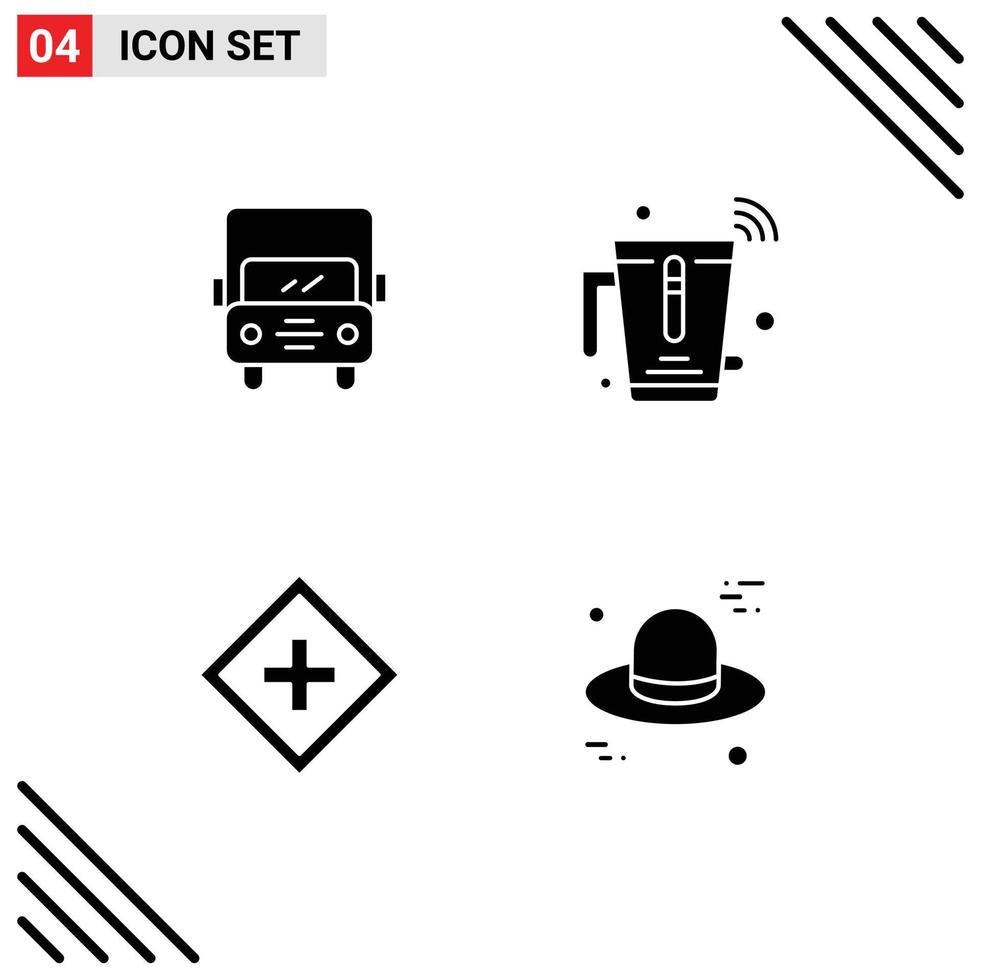 voorraad vector icoon pak van 4 lijn tekens en symbolen voor auto klant busje menger toenemen bewerkbare vector ontwerp elementen