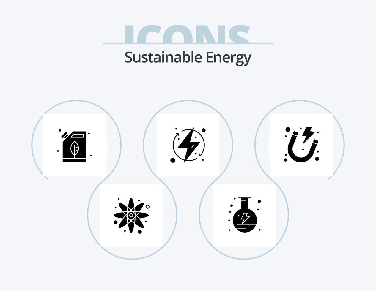 duurzame energie glyph icoon pak 5 icoon ontwerp. energie. hernieuwbaar. elektrisch. energie. ecologisch vector
