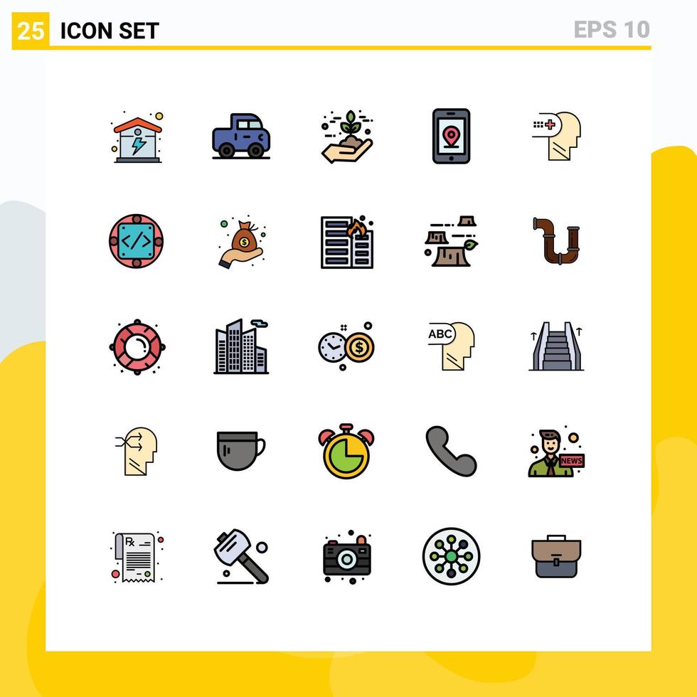 reeks van 25 modern ui pictogrammen symbolen tekens voor medisch Gezondheid landbouw plaats mobiel bewerkbare vector ontwerp elementen