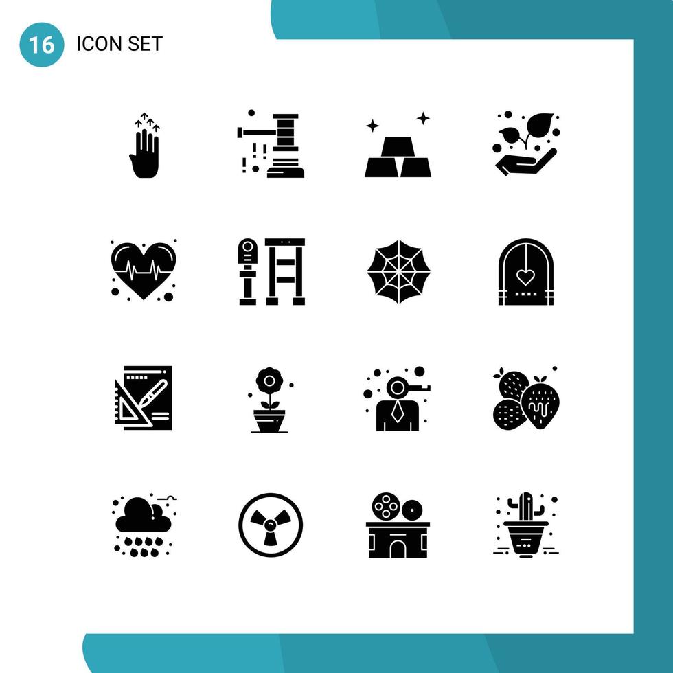 16 gebruiker koppel solide glyph pak van modern tekens en symbolen van hart fabriek uitverkoop groei geld bewerkbare vector ontwerp elementen
