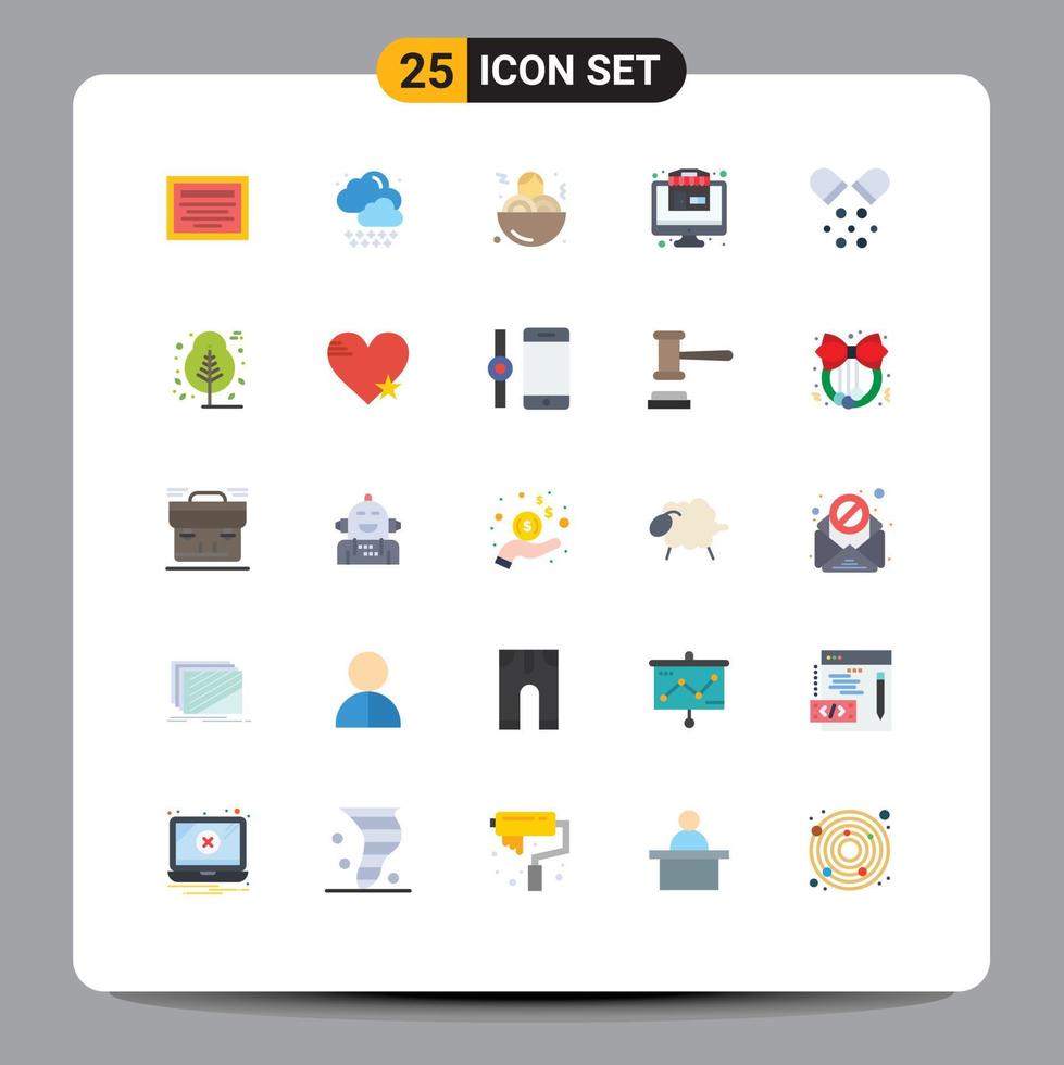 reeks van 25 modern ui pictogrammen symbolen tekens voor natuur pillen voedsel geneeskunde Gezondheid bewerkbare vector ontwerp elementen