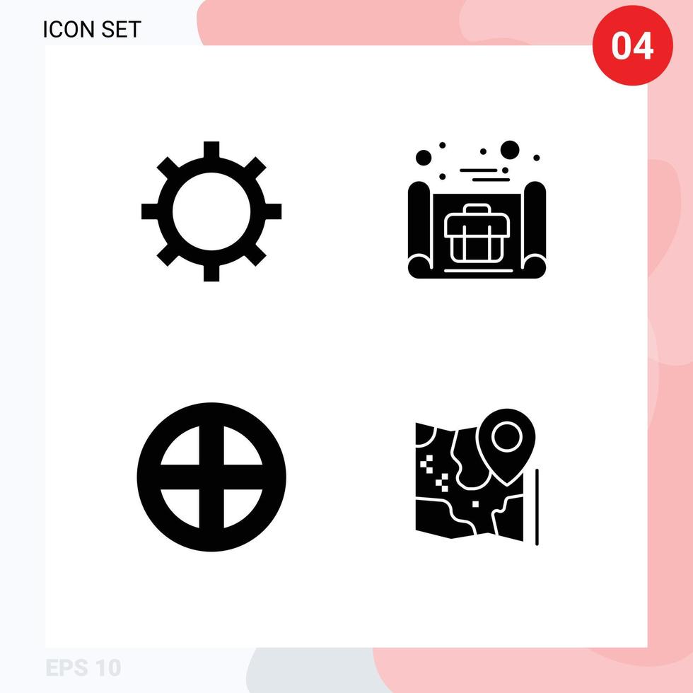 pak van 4 modern solide glyphs tekens en symbolen voor web afdrukken media zo net zo financiën interieur bedrijf plan decoratie kaart bewerkbare vector ontwerp elementen