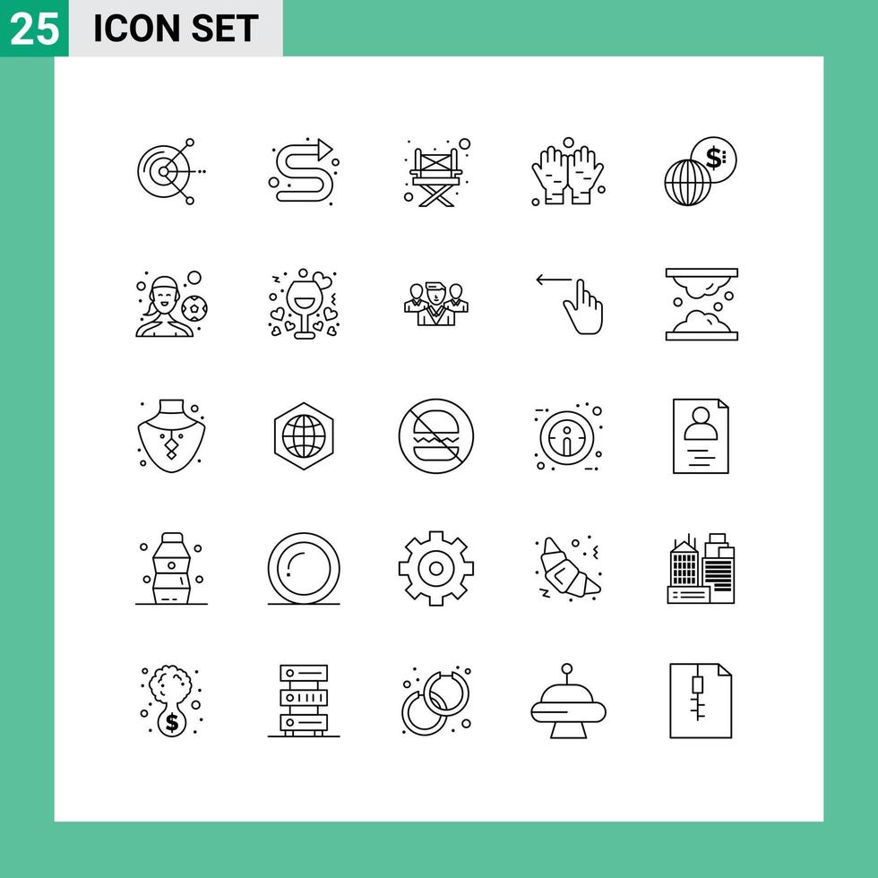 voorraad vector icoon pak van 25 lijn tekens en symbolen voor modern globaal kamp bedrijf namaz bewerkbare vector ontwerp elementen