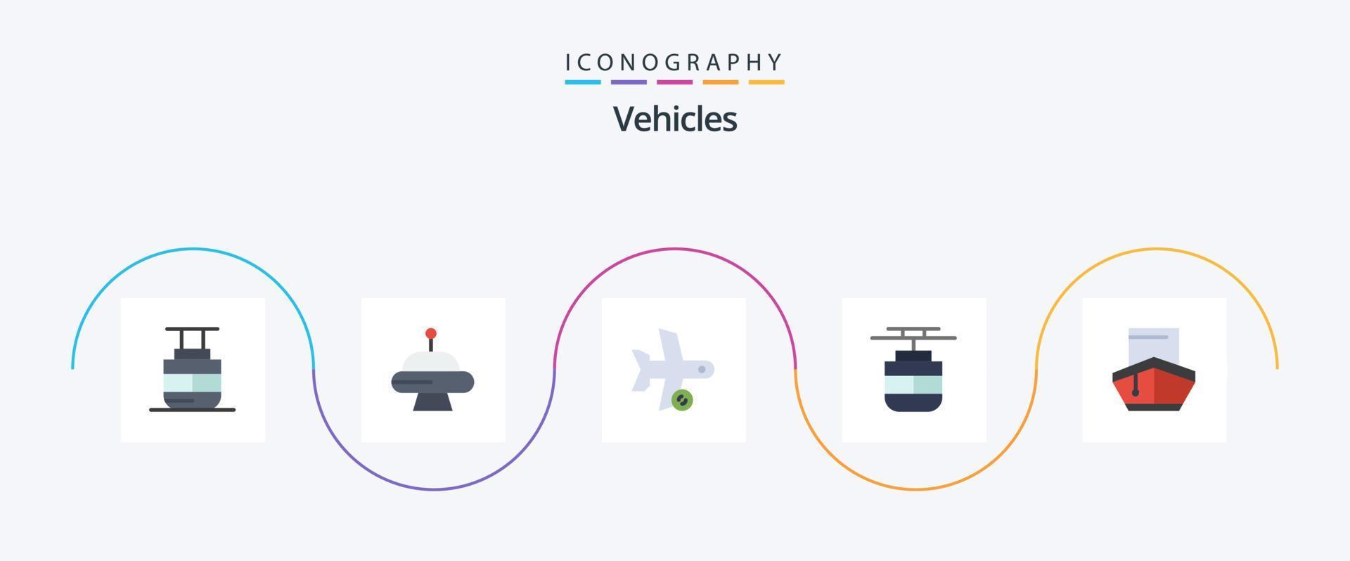 voertuigen vlak 5 icoon pak inclusief gevuld. voertuigen. vlak. vervoer. tram vector