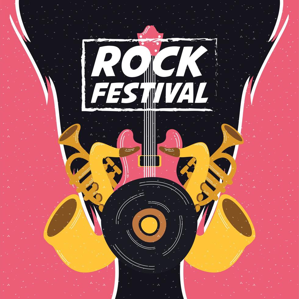 rock festival entertainment uitnodiging poster vector