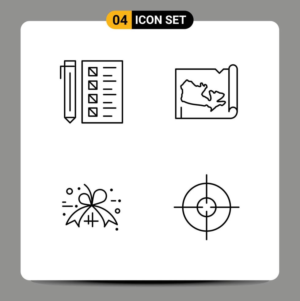 modern reeks van 4 gevulde lijn vlak kleuren pictogram van bedrijf uitverkoop ontwikkeling wereld doel bewerkbare vector ontwerp elementen