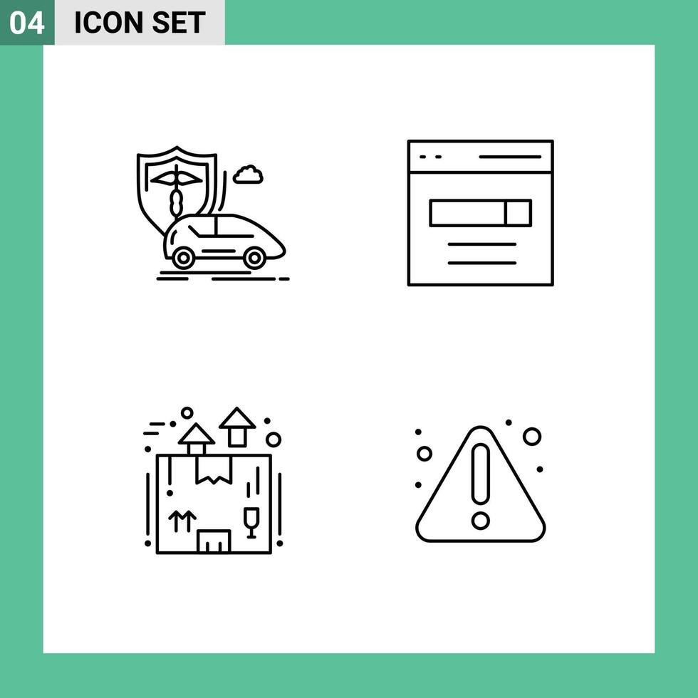 4 thematisch vector gevulde lijn vlak kleuren en bewerkbare symbolen van auto gebruiker vervoer motor levering bewerkbare vector ontwerp elementen